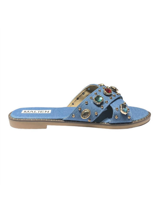 Siamoshoes Damen Flache Sandalen in Blau Farbe