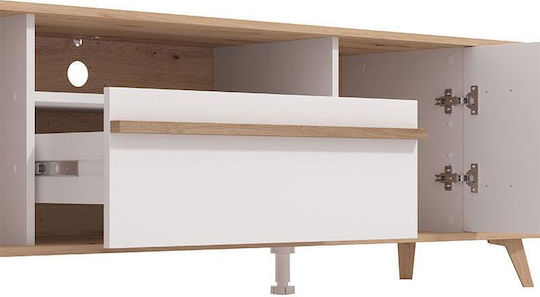 Έπιπλο Τηλεόρασης Orleans Λευκό-λευκό High Gloss Μ189xΠ40xΥ52cm