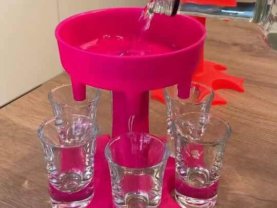 Alcohol Dispenser Glasses Zola Plastic 13x11 Cm Pink