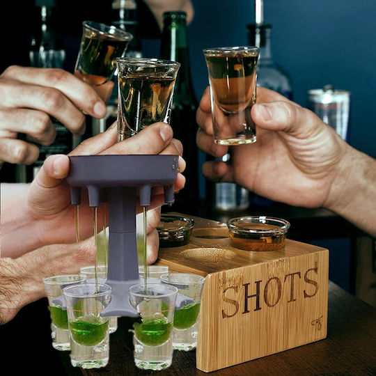 Alcohol Dispenser Glasses Zola Plastic 13x11 Cm Grey