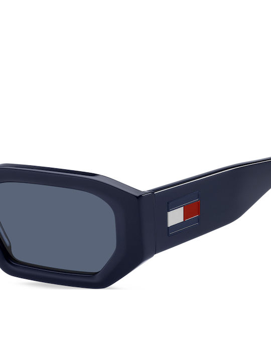 Tommy Hilfiger Unisex Sunglasses With Blue Horn-Rimmed Frame And Blue Lens TJ0099/S PJP/KU