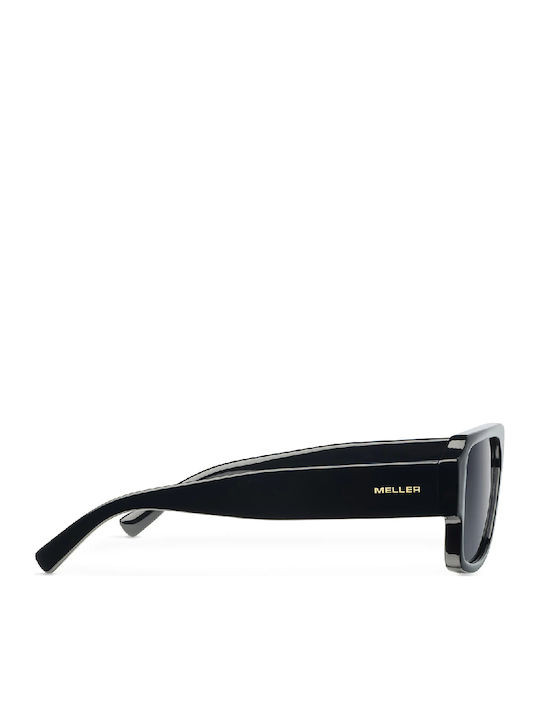 Meller Nia Unisex Sunglasses with Black Horn-Rimmed Frame and Black Polarized Lens NIA-TUTCAR