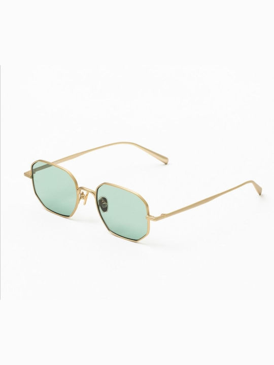 Common Sense Sonnenbrillen mit Gold Rahmen und Grün Linse CS013