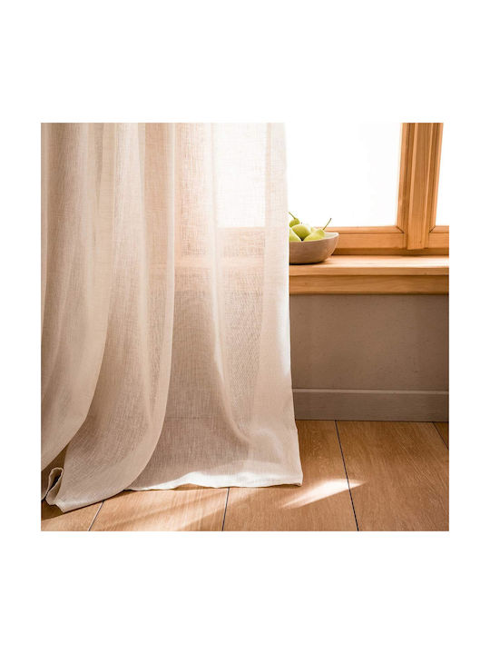 Gofis Home Curtain with Grommet Combe Beige 140x280cm