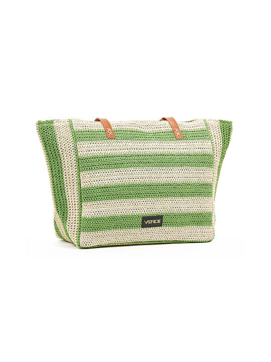 Verde Straw Beach Bag Green