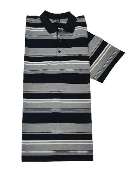 Color Colucci Herren Kurzarmshirt Polo BLACK-GREY