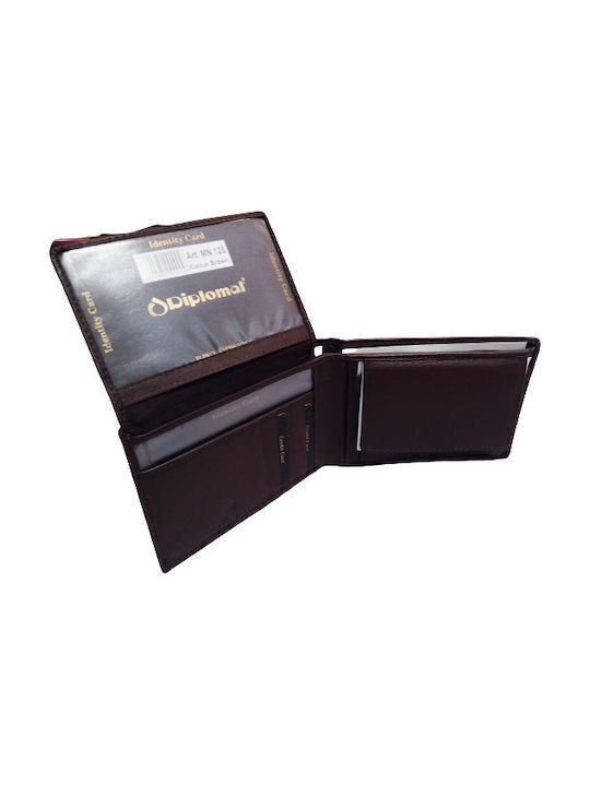 Leather Men's Wallet Cards with RFID Brown