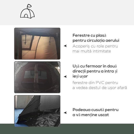 Campingzelt Tunnel Schwarz für 4 Personen 475x264x172cm