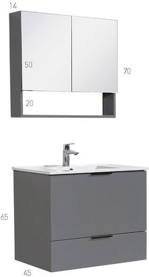 Mabo Dual Λ Badezimmerspiegel aus MDF 90x70cm