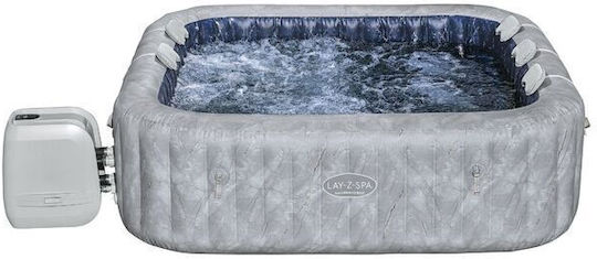 Bestway Square Inflatable Swimming Pool with Hydromassage 71x71x230cm Grey