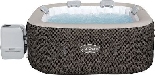 Bestway Quadratisches Schwimmbecken PVC 795l Aufblasbar mit Hydromassage 180x180x71cm Braune