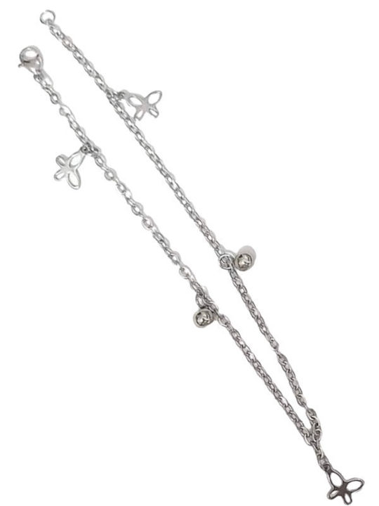 Leg chain ONE made of steel in silver color with motif horseshoe 25cm length HBM-1911