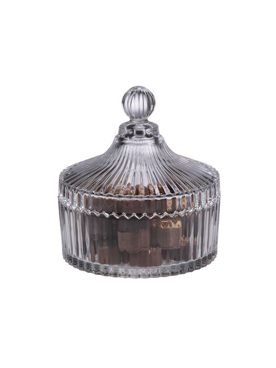 Alpina Vintage Φοντανιέρα Γυάλινη με Καπάκι 14x14x14cm Διάφανη Alpina Vintage Φοντανιέρα Γυάλινη με Καπάκι 14x14x14cm Διάφανη
