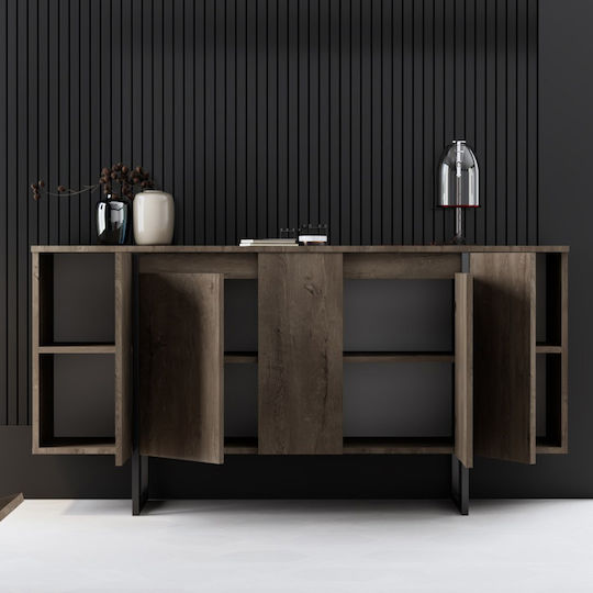 Μπουφές Luxe Ξύλινος Καρυδί 160x35x80cm