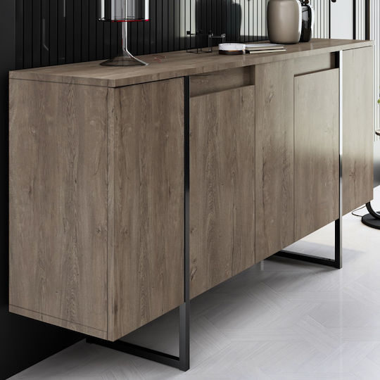 Μπουφές Luxe Ξύλινος Καρυδί 160x35x80cm