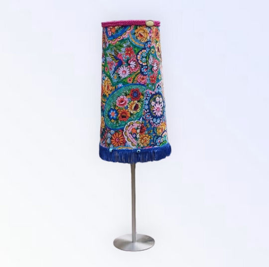 Oxygen Dia De Los Muertos Table Lamp for Socket E27 with Shade and Silver Base