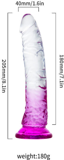 DMM MAA Glass Dildo With Suction Cup Red 18cm