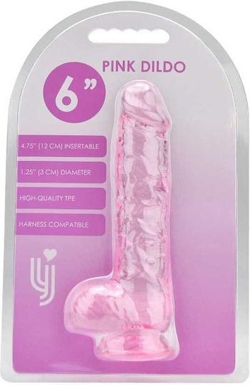 Loving Joy Ρεαλιστικό Dildo με Όρχεις Ροζ 15cm