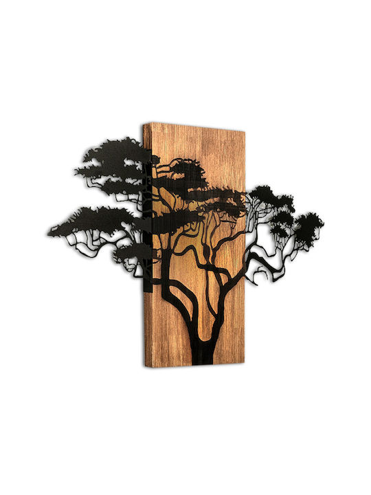 Megapap 3D Mixed Art Acacia Tree Μαύρο από Ξύλο 90x3x58cm