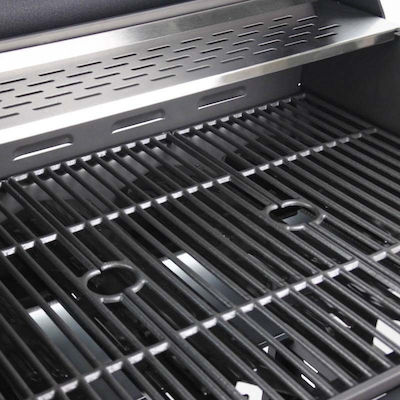 Bormann BBQ4100 Gas Grill Cast Iron Grate 132cmx55cmcm. with 4 Grills 17.1kW and Side Burner 019114