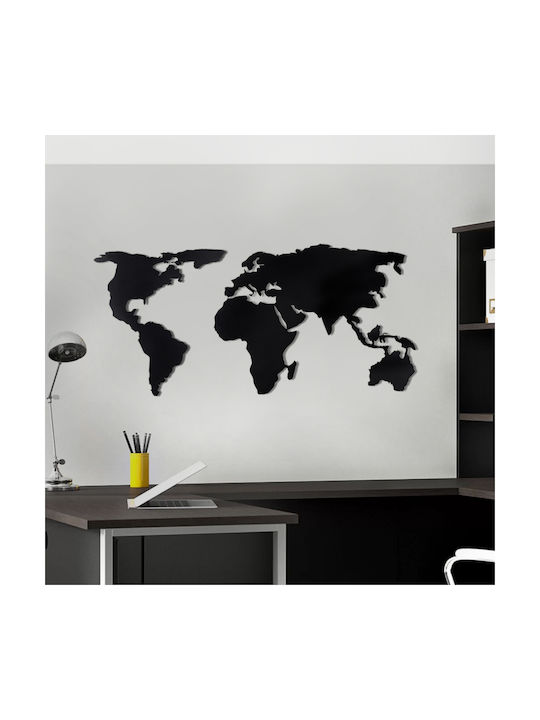 Megapap Wanddekoration aus Metallisch World Map 120x2x60cm 1pcs