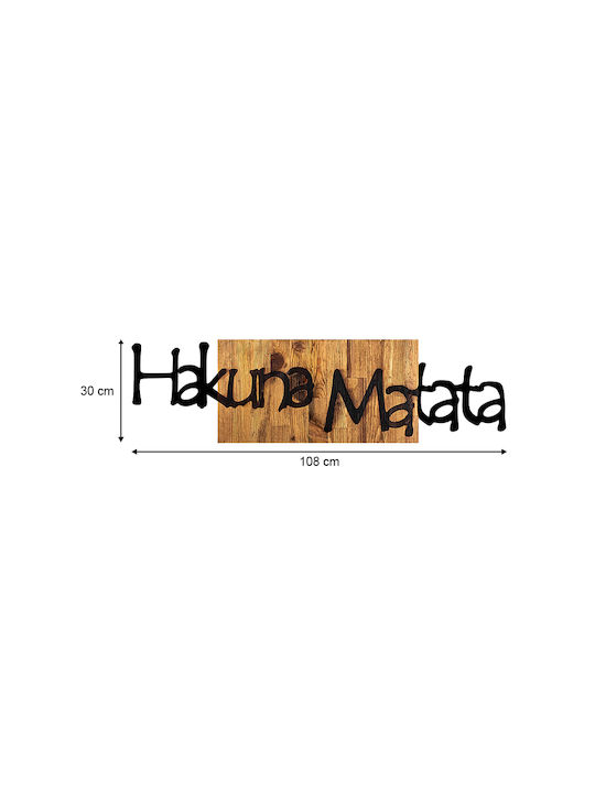 Megapap 3D Mixed Art Hakuna Matata Μαύρο από Ξύλο 108x3x30cm