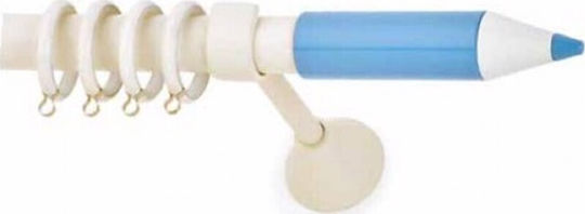 Anartisi Metallic Curtain Pole Pencil Double with Rail Φ25mm 240cm Ecru Blue