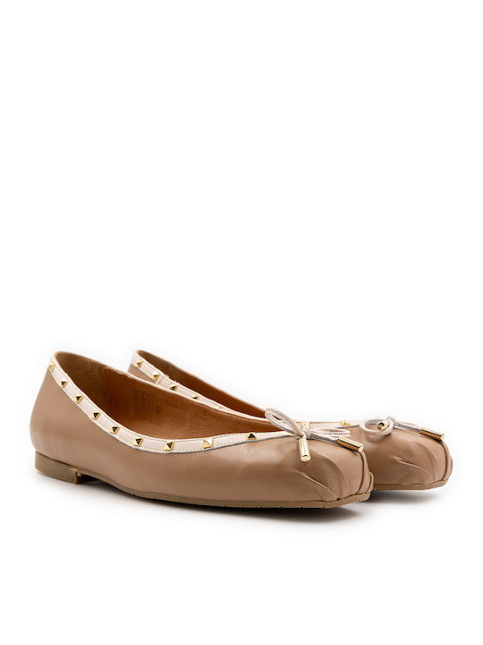 Rolling Steps Shoes Leather Ballerinas Beige