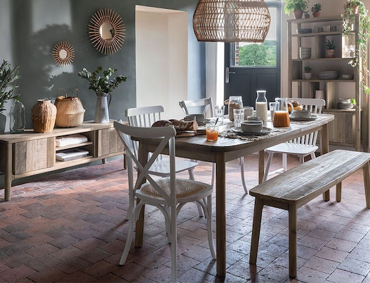 Βanila Masă Sala de mese Masa extensibilă din Lemn Masiv Magazin online 180(+80)x90x76buc