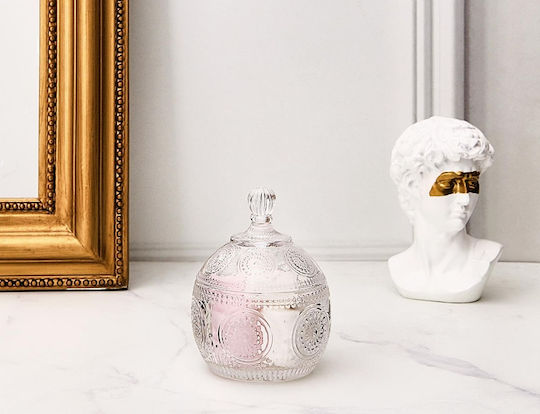The Home Deco Factory Φοντανιέρα Γυάλινη με Καπάκι 9x9x12cm Διάφανη