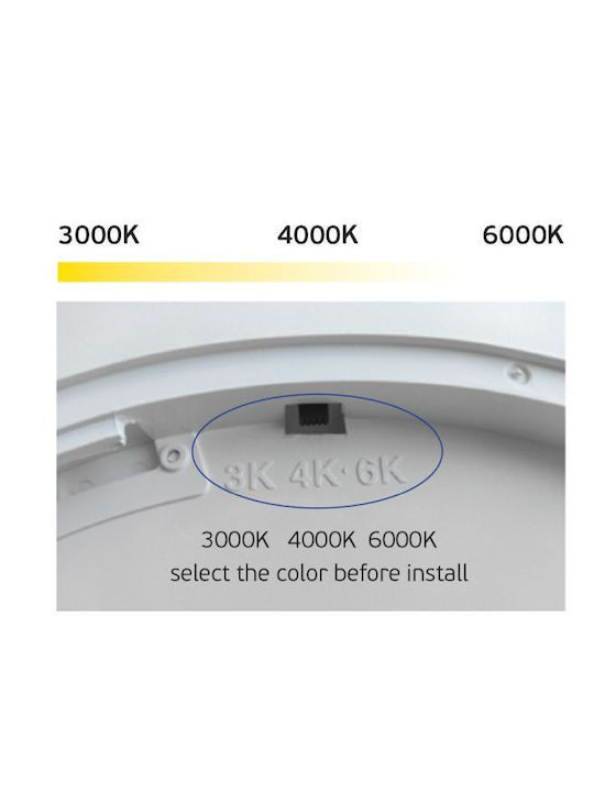 VK Lighting LED Panel 36W mit Natürliches Weiß Licht