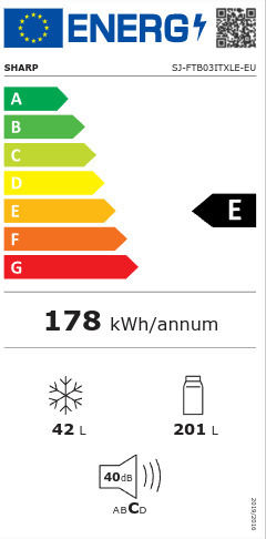 Sharp Ψυγείο Δίπορτο 243lt Υ160xΠ54xΒ56εκ. Inox SJ-FTB03ITXLE