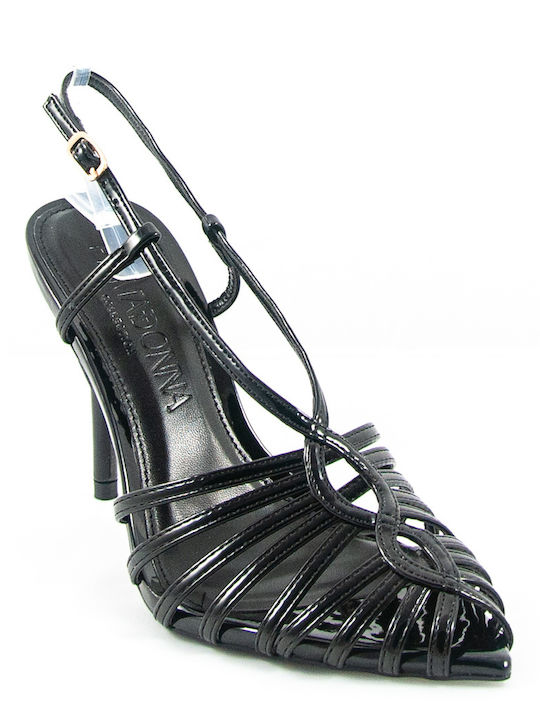 Primadonna Patent Leather Women's Sandals Black with High Heel