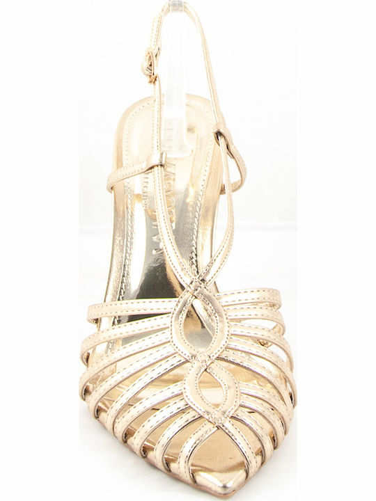 Sandalen aus Lackleder Gold