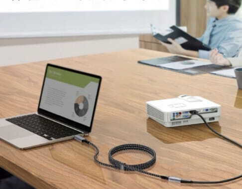 Zenwire Braided USB 3.0 Cable USB-C Male - USB-C Female 100W PD Black 2m