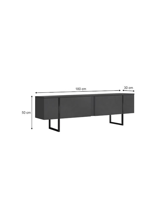 TV-Ständer Luxe Anthrazit M180xT30xH50cm