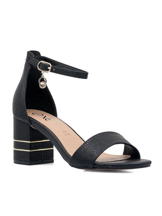 Exe Women's Sandals with Ankle Strap Black