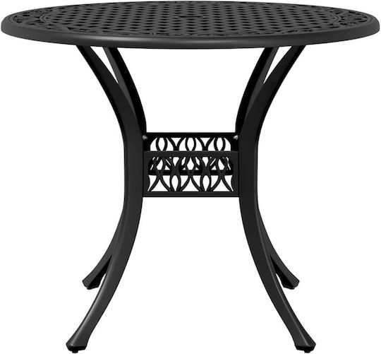 Garten- und Outdoor-Möbelsets mit Sonnenschirmhalter Schwarz 3 Stück