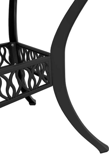 Garten- und Outdoor-Möbelsets mit Sonnenschirmhalter Schwarz 3 Stück