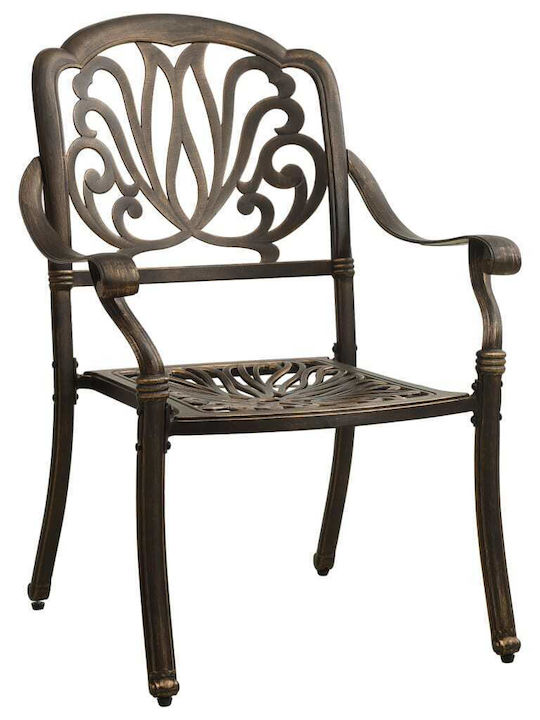 Garten- und Outdoor-Möbelsets 3 Stück Bronze mit Sonnenschirmhalter