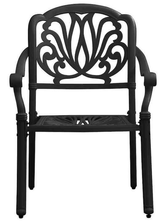 Garten- und Outdoor-Möbelsets mit Sonnenschirmhalter Schwarz 3 Stück