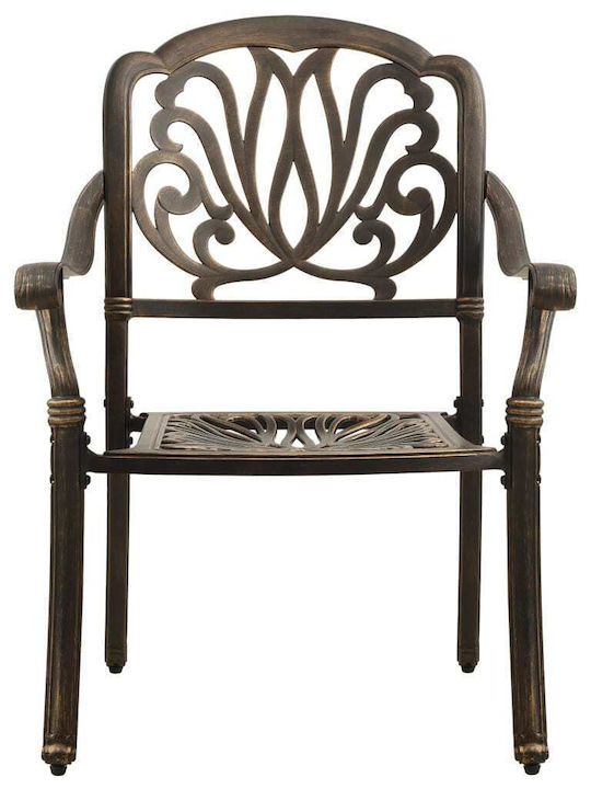 Garten- und Outdoor-Möbelsets 3 Stück Bronze mit Sonnenschirmhalter