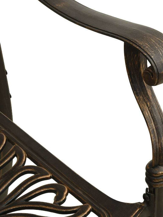 Garten- und Outdoor-Möbelsets 3 Stück Bronze mit Sonnenschirmhalter
