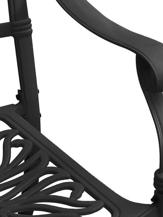 Garten- und Outdoor-Möbelsets für kleine Räume mit Sonnenschirmhalter Schwarz 3 Stück