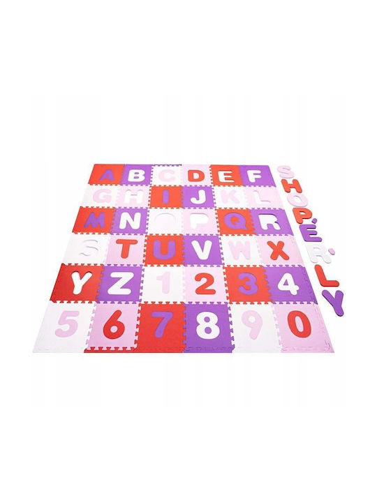 Springos Bildungsbezogenes Kinder-Bodenpuzzle mit Buchstaben Pink-Lila 36 Teile