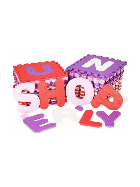 Springos Bildungsbezogenes Kinder-Bodenpuzzle mit Buchstaben Pink-Lila 36 Teile