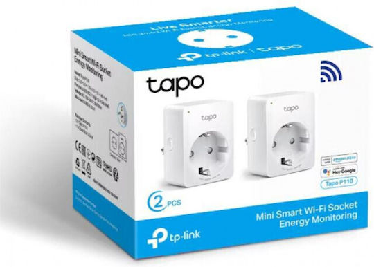 TP-LINK Tapo P110 2-Pack v1 Smart Single Socket with Switch 2pcs