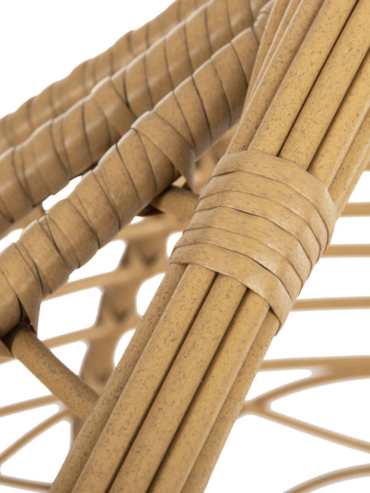 Κρεμαστή Κούνια Φωλιά με Μαξιλάρι Rattan Μπεζ Μ104xΠ104xΥ200cm