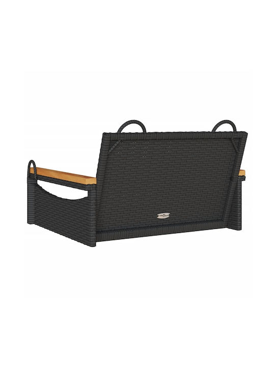 Rattan Swing Black with 110kg Maximum Weight Capacity L63xW62xH40cm