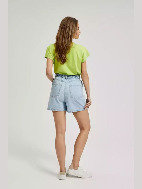 Make your image Women's Jean High-waisted Shorts Light Blue
